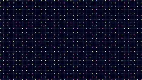 Grid-of-multicolored-dots-on-black-background