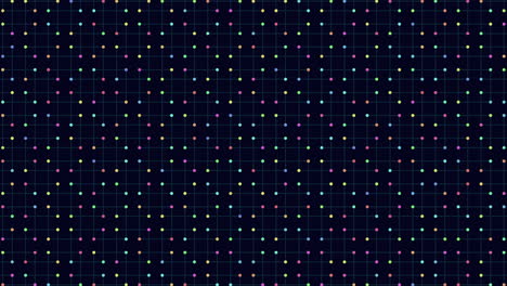 cuadrícula de puntos multicolores sobre un fondo negro