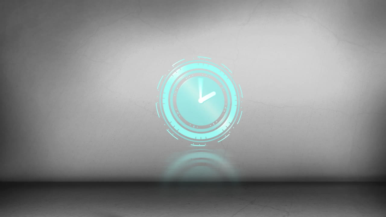 animación del reloj moviéndose sobre un fondo gris