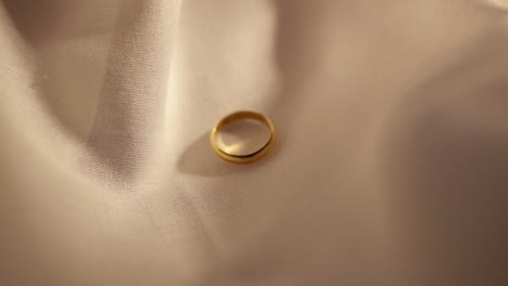 gold rings on velvet fabric background