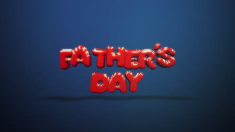 modern red fathers day text on fashion blue gradient