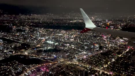 shot of landing in mexico city from window seat view