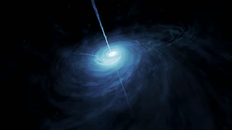 Ein-Im-Weltraum-Rotierender-Quasar-Mit-Einem-Massiven-Schwarzen-Loch-Im-Inneren