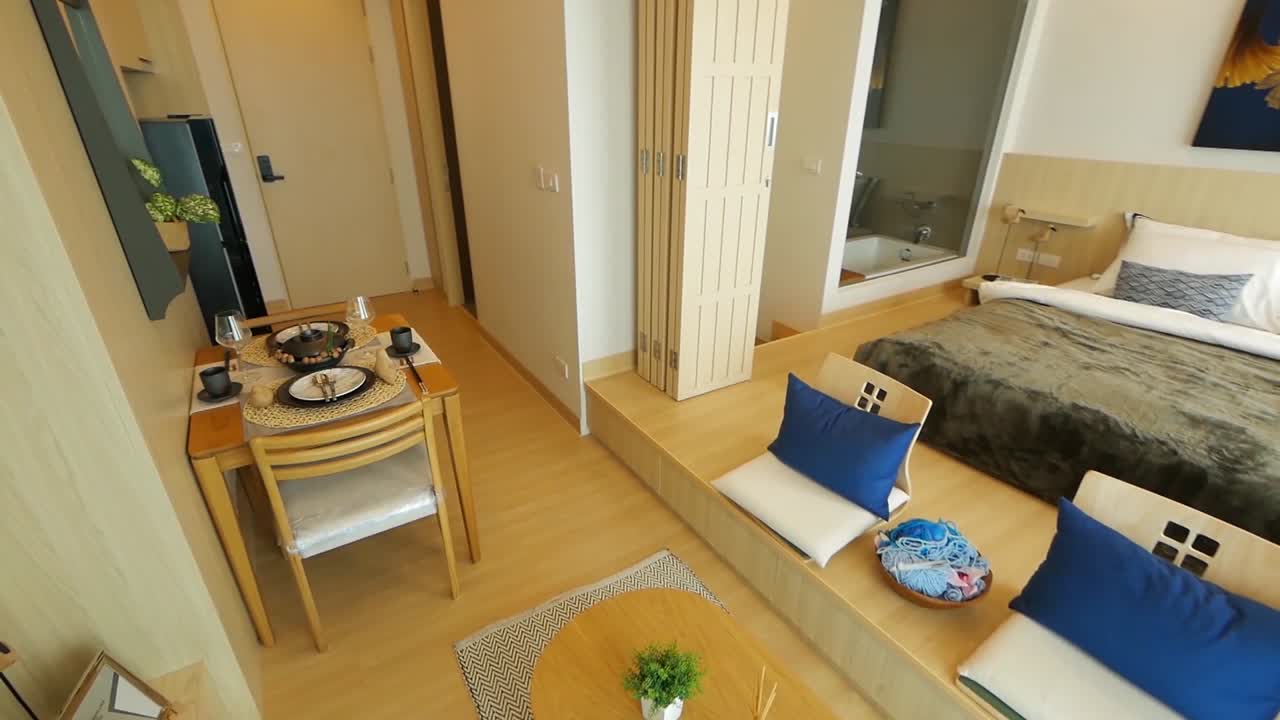 현대 일본 개방형 침실 장식