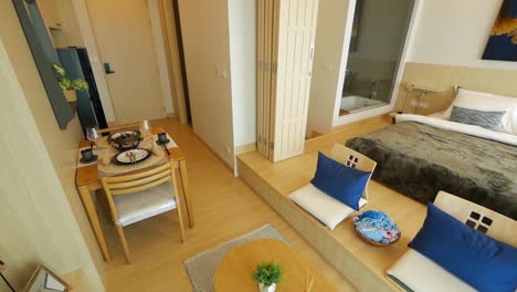 Decoración-De-Dormitorio-De-Planta-Abierta-Japonesa-Moderna