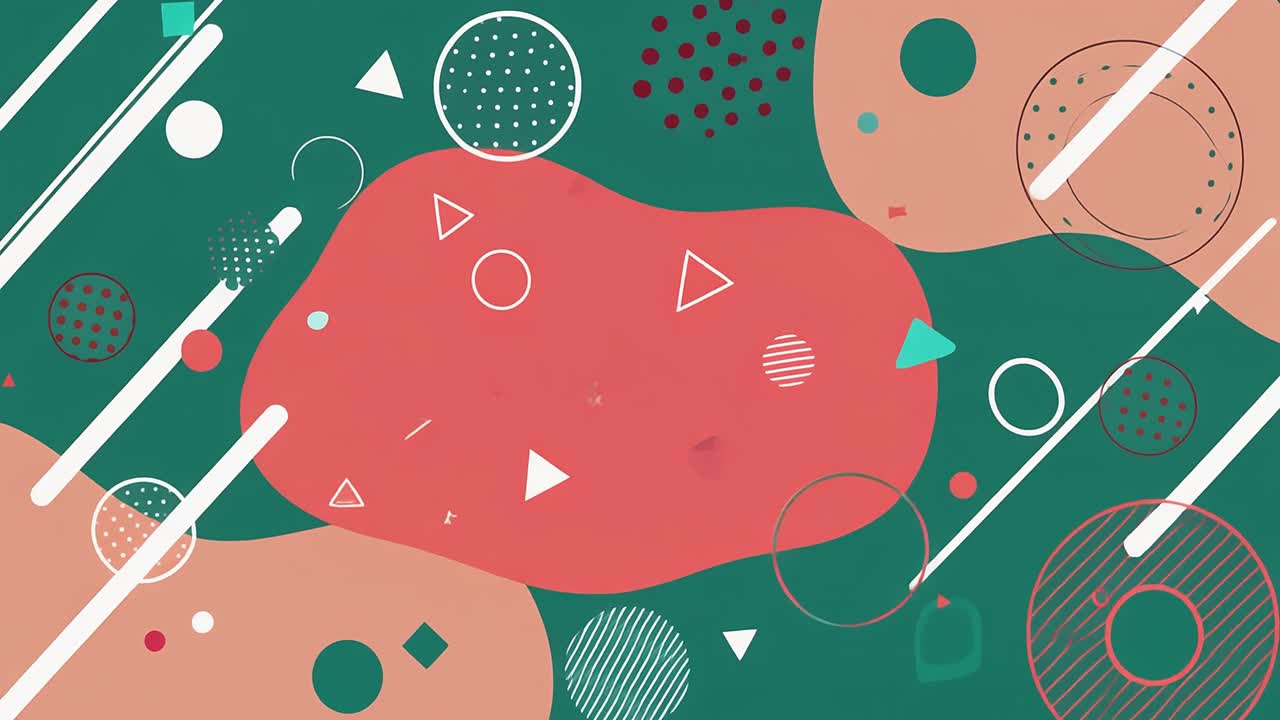 Colorful Animated Pattern of Abstract Geometric Shapes