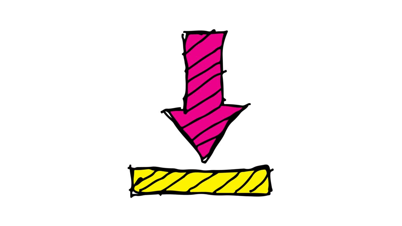 아이들은 다운로드 표지판의 주제로  바탕을 그립니다.