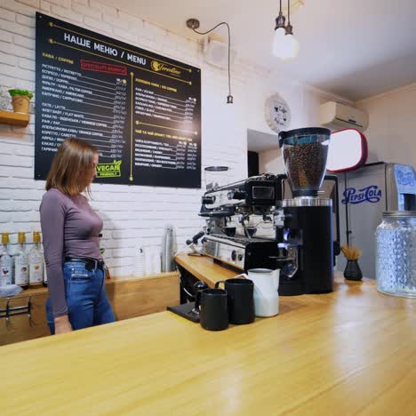 young barista at work