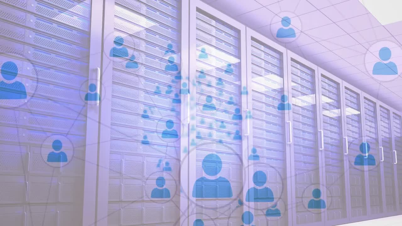 Animation of network of connections over computer servers