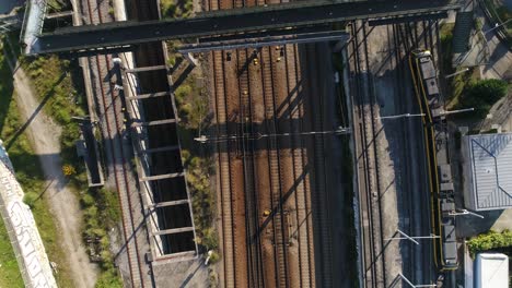 train railroad track - aerial view