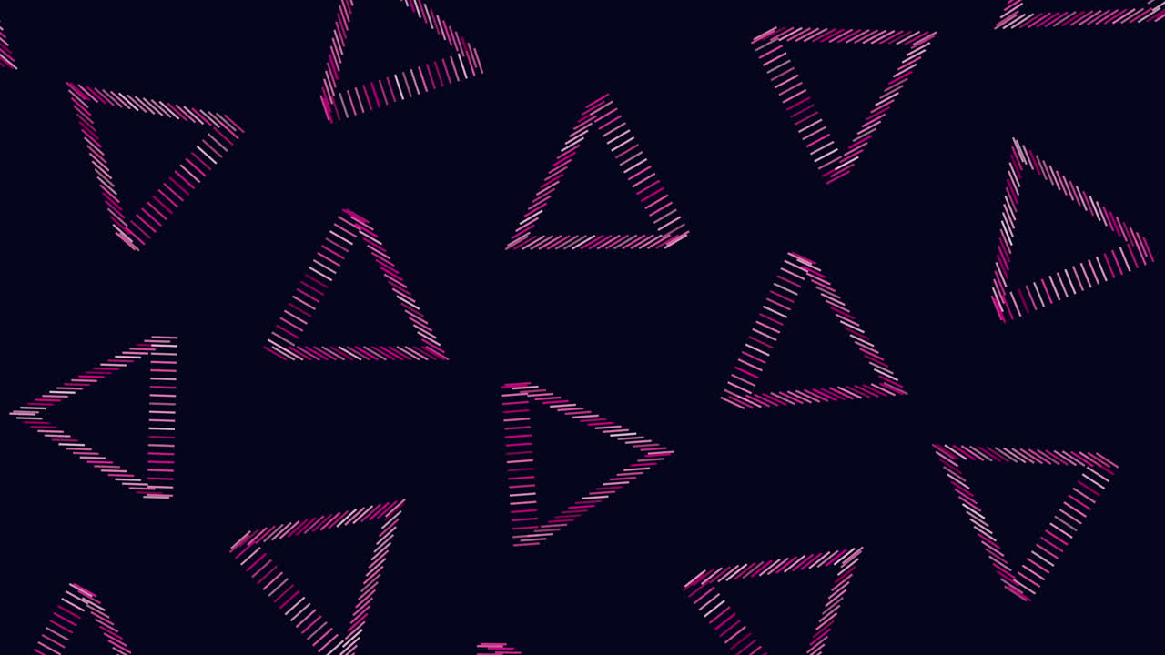 repetir el patrón de triángulos de fantasía de neón del arco iris de las líneas en el gradiente negro