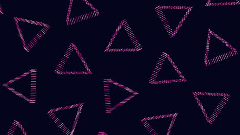 repeat rainbow neon fantasy triangles pattern from lines on black gradient