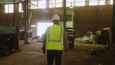 male worker working in warehouse 4k