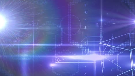 mathematical equations over animate background.