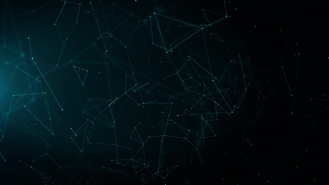 Digital technology network background global world map wireframe polygonal lines science motion