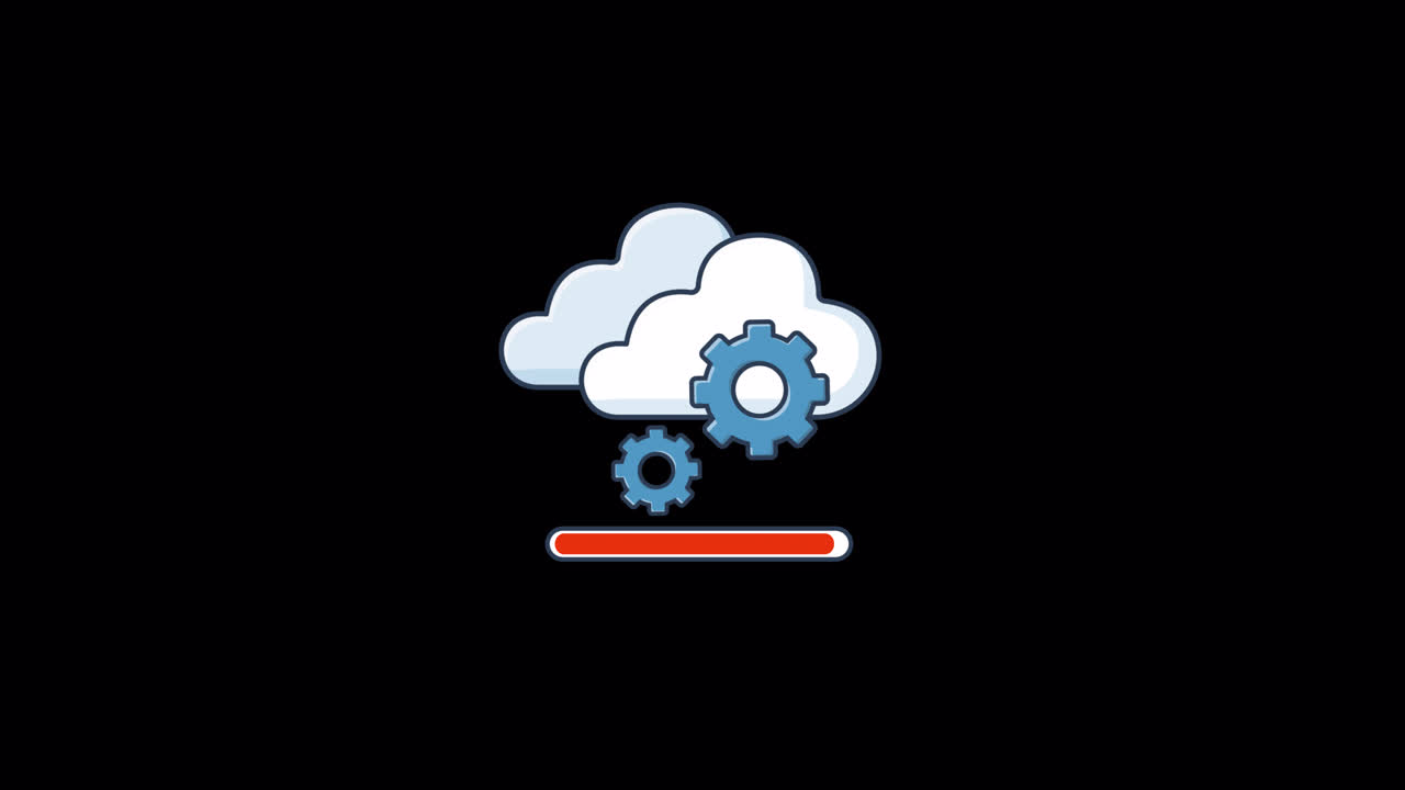 Cloud Computing with Gears and Loading Progress Bar Animation