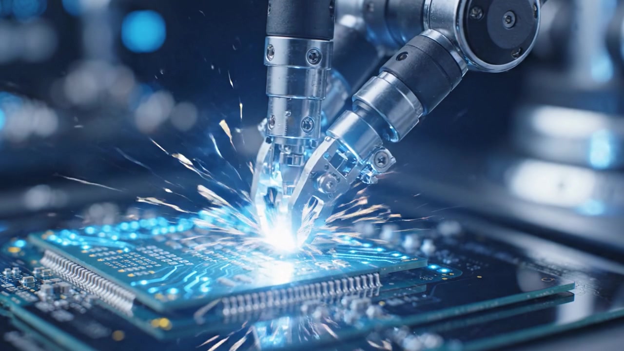 Lengan Robot Canggih Memanipulasi Papan Sirkuit: Tampilan Dekat Teknologi dan Rekayasa Presisi dalam Aksi