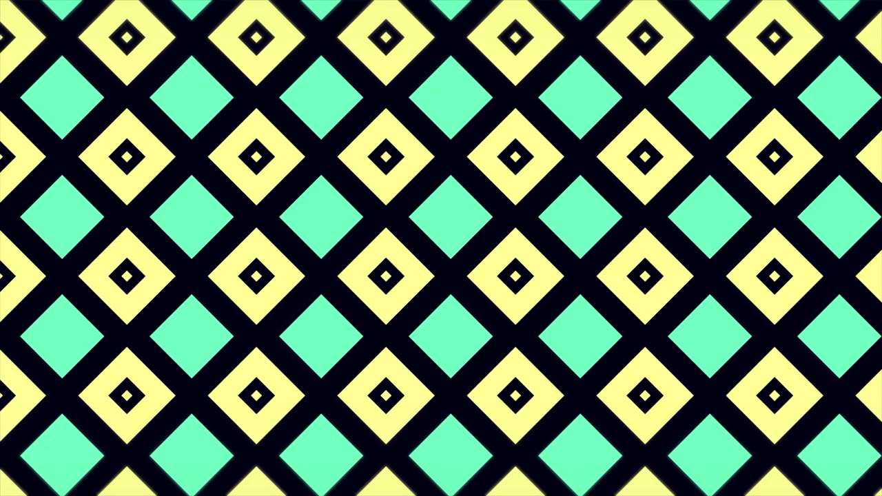 Modern Geometric Pattern Animation with Mint Green and Yellow Diamonds