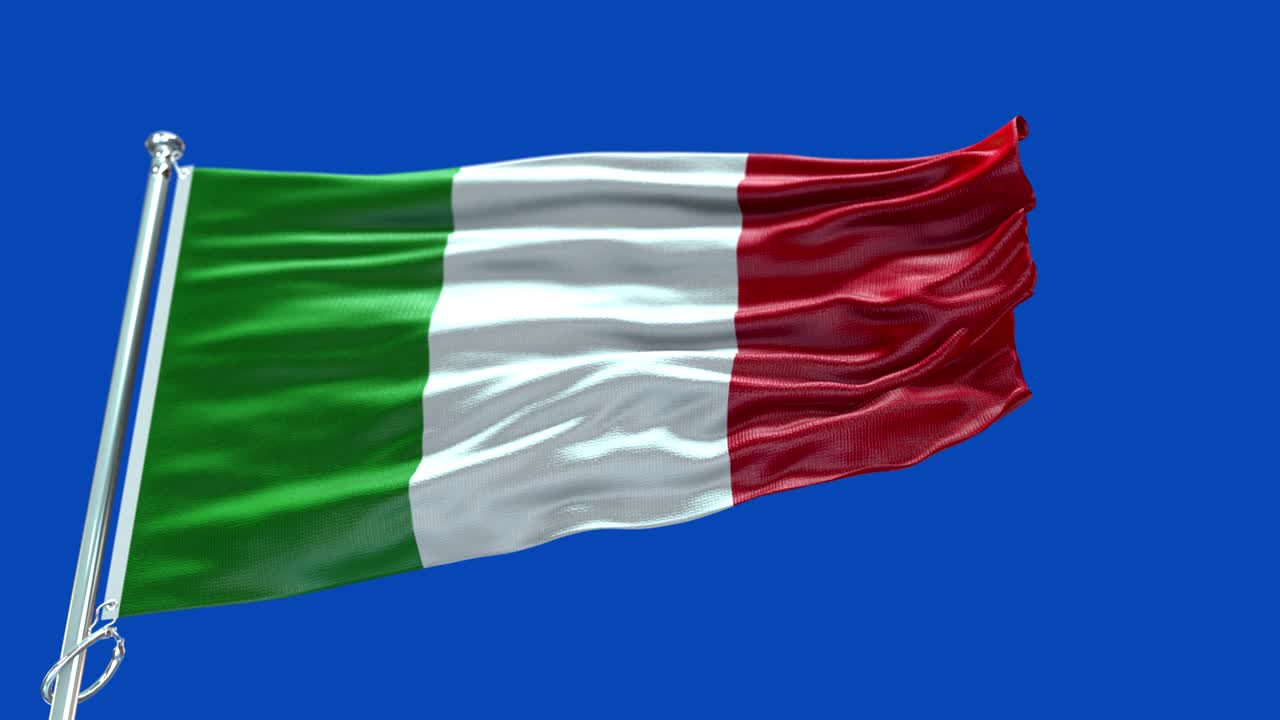 4k Highly Detailed Flag Of Italy - Italy Flag High Detail - National flag Italy wave Pattern loopable Elements
