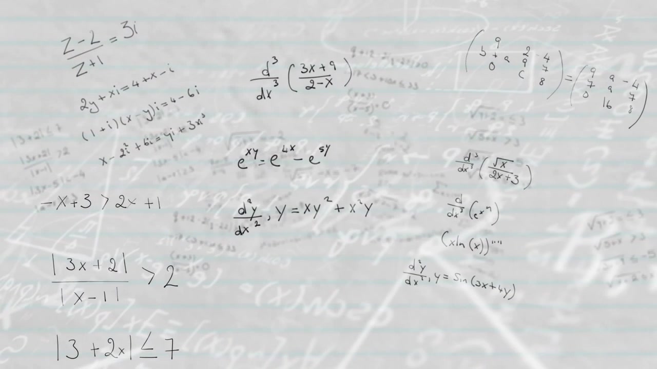 ?(3+x)=–2 equation opening, expressions triangle sliding, view pulling back showing swirling tunnel