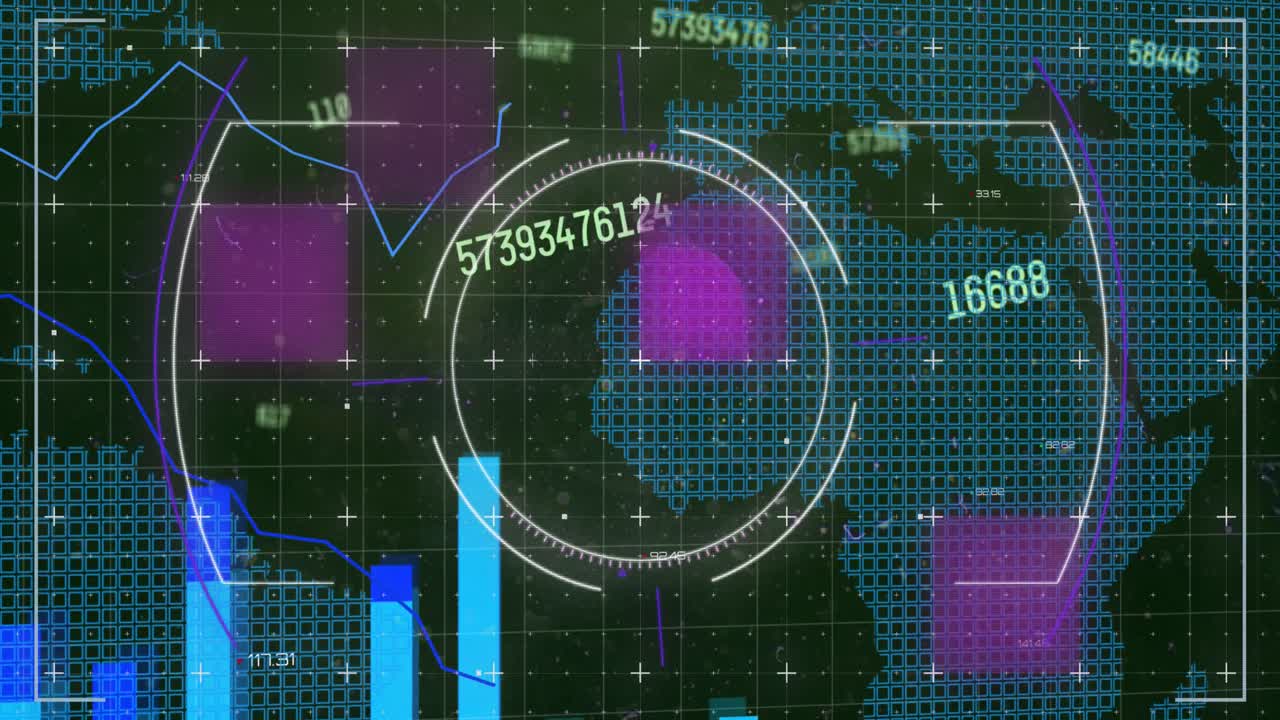 숫자가 변하고 통계가 기록되는 범위 스캐닝의 애니메이션