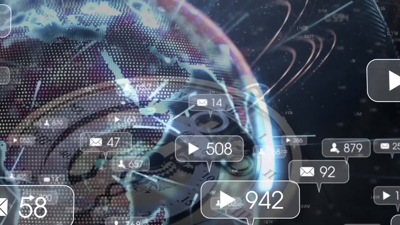 미디어 아이콘의 애니메이션과 전 세계 데이터 처리