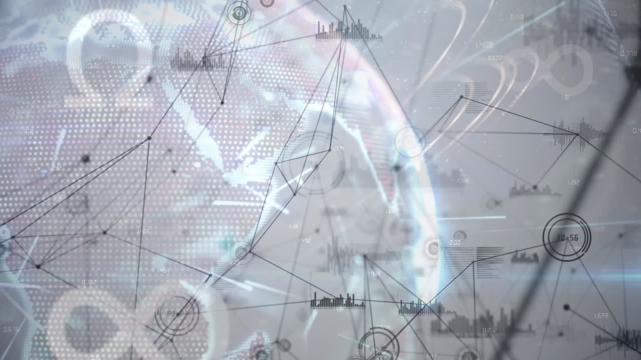 전 세계에 걸쳐 다양한 데이터 처리의 애니메이션