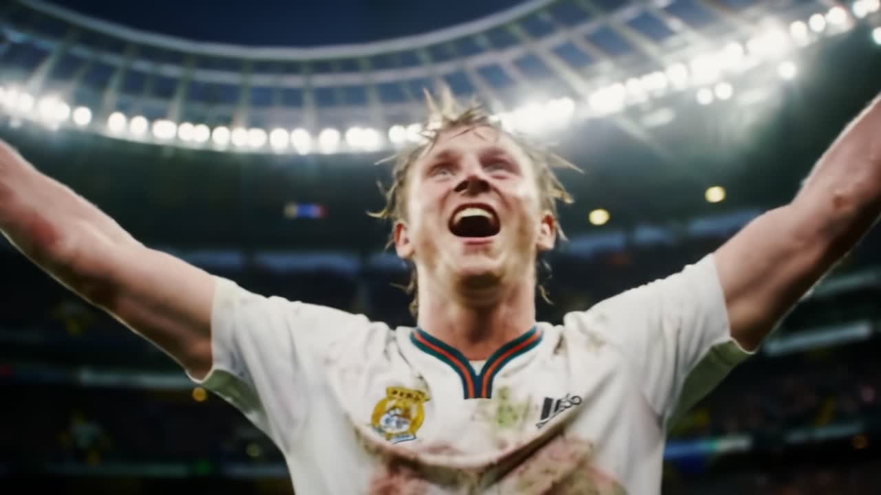 A Thrilling Moment of Triumph: Celebrating Victory in Soccer after an Intense match, Capturing the Emotion and Passion of the Game