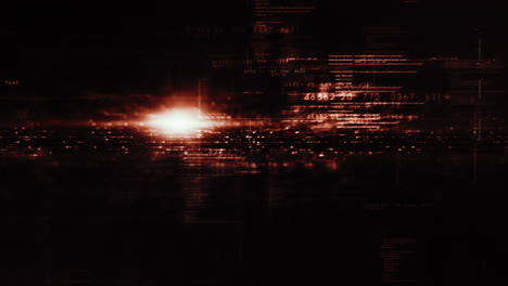 futuristic abstract de-focus flowing data matrix, telemetry and encrypt numbers display with particles simulation for head up display in cyber space environment loop background
