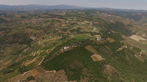 douro wine region mountain vineyards aerial view
