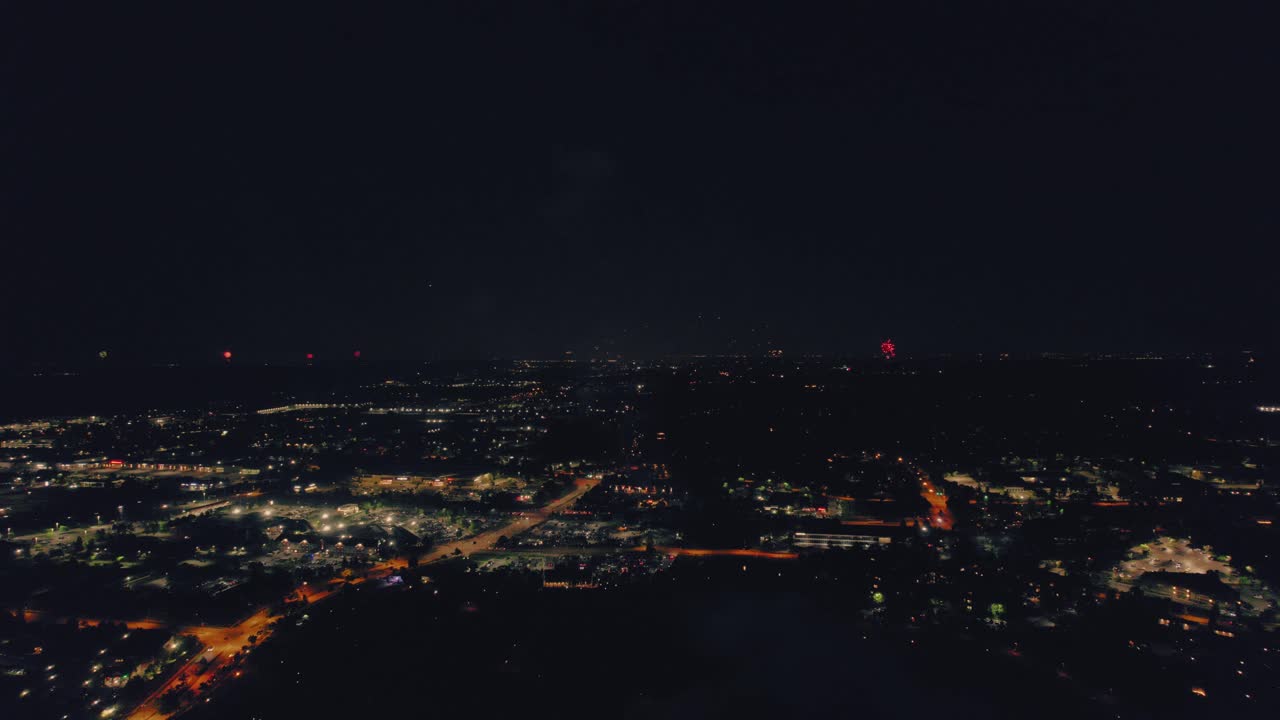 미국 일리노이 주 베르논 힐스에서 7월 4일 화려한 불꽃놀이 - 세기의 공원 - 레트로 빈티지 분위기 색상 등급