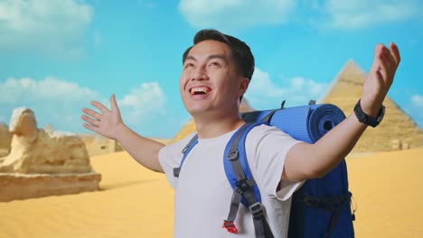 happy traveler in egypt
