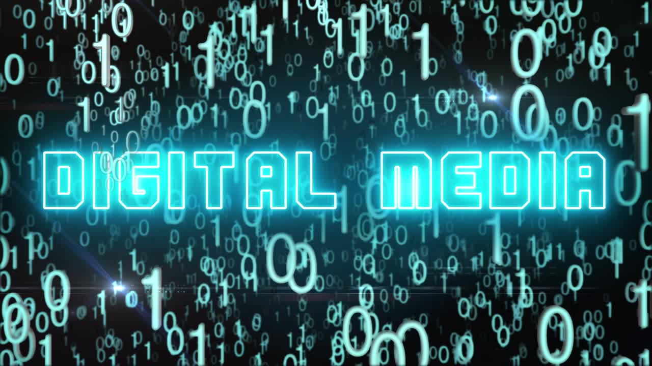 Bluish Digital Media concept with digital code