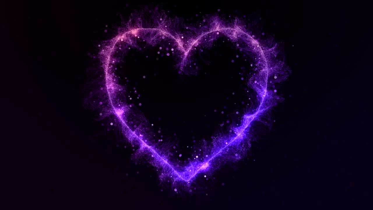 Splendida animazione in loop a forma di cuore luminoso