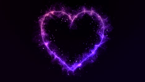 hermosa iluminación en forma de corazón animación de bucle