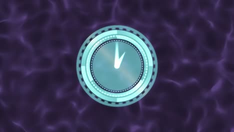 Animation-of-clock-moving-fast-over-liquid-background