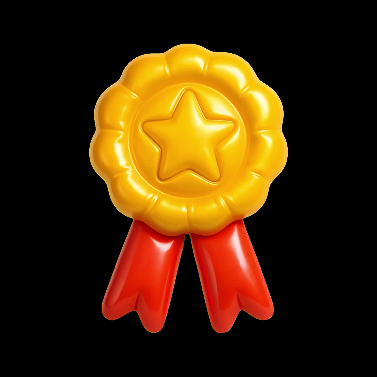 Inflatable star-shaped pool toy animation isolated asset, transparent 4K video, alpha channel