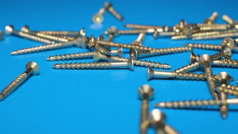 screws on a blue background