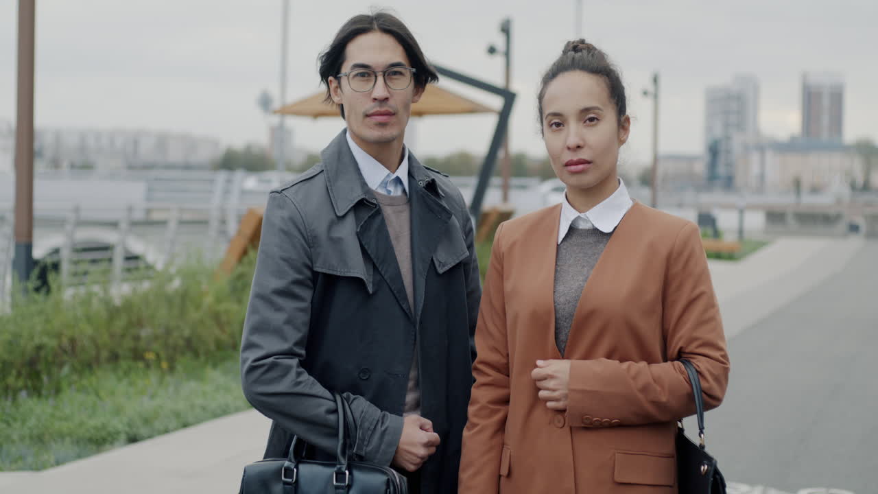 Business Couple on City Street