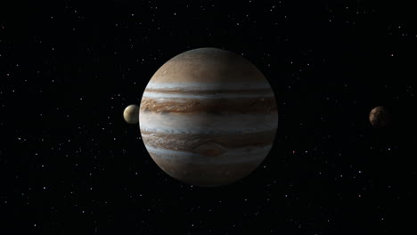 Eine-VFX-Animation-Des-Im-Weltraum-Rotierenden-Jupiters-Mit-Seinen-Monden-Europa-Und-Callisto