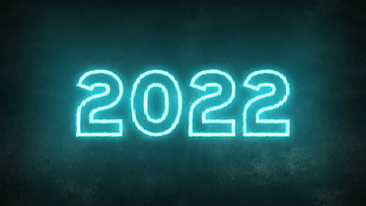 2022 número de neón del próximo año nuevo