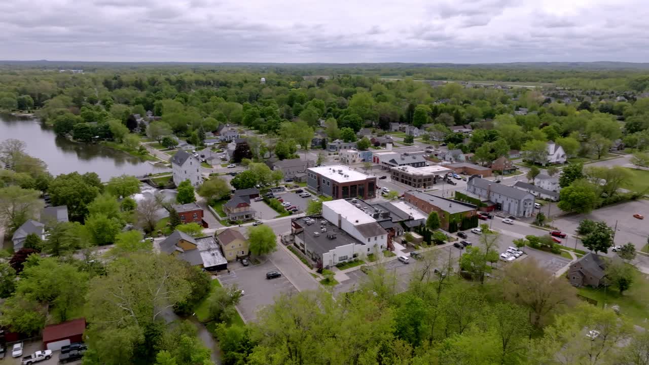 Linden Michigan Aerial Drone pan right to left