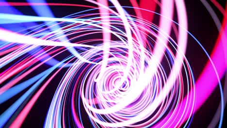 light flow bg in 4k. abstract looped background with light trails, stream of red blue neon lines in space move to form looped spiral shapes. modern trendy motion design background. light effect,