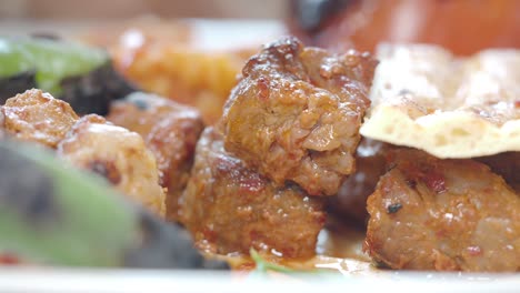 delicious grilled lamb skewers with pita bread