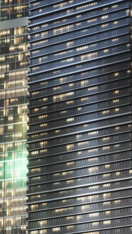 night view of modern skyscrapers