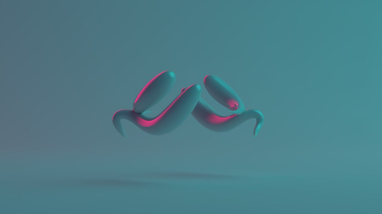 modelo 3d abstracto con iluminación de neón