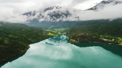 lovatnet lake beautiful nature norway.