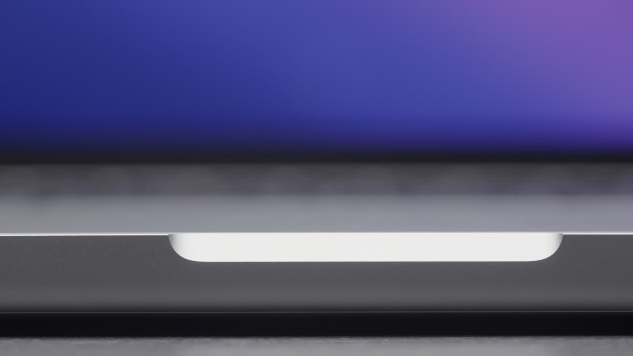 노트북의 가장자리의 클로즈업 뷰