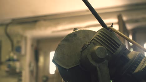 blacksmith using a circular saw