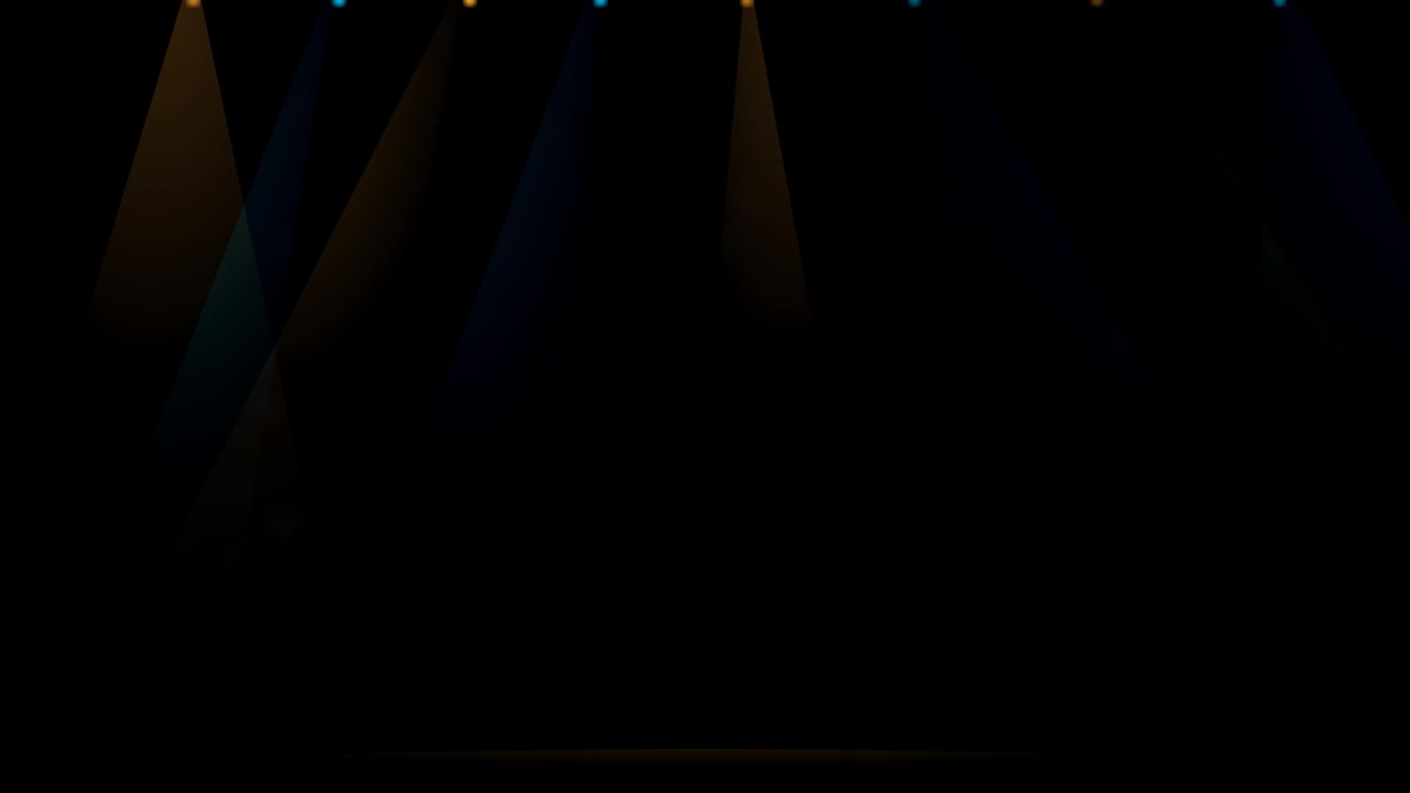 Dynamic Stage Lighting Beams Moving in Dark Background